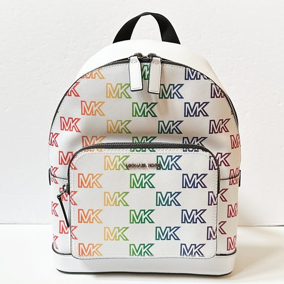 Michael Kors Cooper Sling Pack Crossbody Backpack MK Rainbow Optic White Multi - Picture 1 of 11
